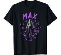 T-shirt con note musicali dipinte di Stranger's Things 4 Max, maglietta grafica unisex, maniche corte, girocollo, 100% cotone, vestibilità classica, maglietta vintage, maglietta casual unisex con stam