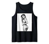 T-Shirt con Ragazza su di Esso - Bella procace Bikini Modello B & W Canotta