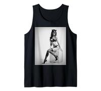 T-shirt con ragazza su di esso - Modella sexy in maschera da gatto Canotta