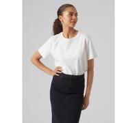 T-shirt con scollo rotondo e maniche corte Bianco M Tinta unita