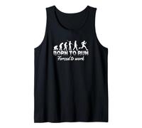 T-shirt con scritta "Born To Run Forced To Work", maglietta da corridore evoluzione Canotta