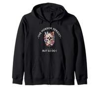 T-shirt con scritta divertente "The Horrors Persist But So Do I" Felpa con Cappuccio