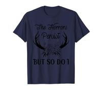 T-shirt con scritta divertente "The Horrors Persist But So Do I" Maglietta