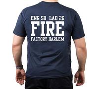 T-Shirt con scritta Engine 58 Ladder 26 Fire Factory Harlem - vigili del fuoco di New York