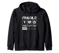 T-Shirt con Scritta Fragile Handle with Care Graphic Tees & Cool Designs Fun Felpa con Cappuccio