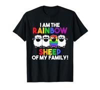 T-shirt con scritta "I am the Rainbow Sheep of my family Maglietta