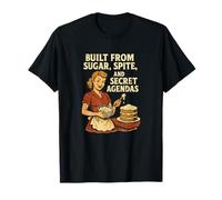 T-shirt con scritta in inglese "Built From Sugar Spite Secret Agendas" Maglietta