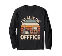 T-Shirt con Scritta in Inglese I 'll be in The Office sigar, Motivo: Bourbon Whiskey Dad Maglia a Manica