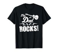 T-shirt con scritta in inglese "This Dad Rocks" (lingua italiana non garantita) Maglietta