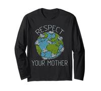 T-shirt con scritta "Respect Your Mother Earth Day" Maglia a Manica