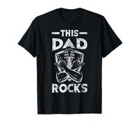 T-shirt con scritta "This Dad Rocks Rock n Roll" Heavy Metal per la festa del papà Maglietta