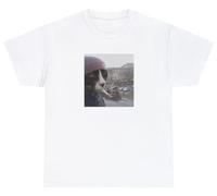 T-shirt con sigaretta con gatto divertente novità maledetto magliette che vanno duro, Bianco, XXL