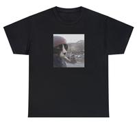 T-shirt con sigaretta con gatto divertente novità maledetto magliette che vanno duro, nero, S