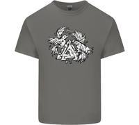 T-Shirt Con Simbolo Valknut Dei Vikings E Corvi Per Bambini