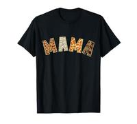 T-shirt con stampa animalier Mama e grafica ghepardo leopardata Maglietta