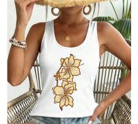 T-shirt con stampa di gigli e rose: una camicia comoda e informale, in stile blusa, perfetta per l'estate, con un tocco cristiano. Ideale per il lavoro, i viaggi, lo shopping o per tutti i giorni, que