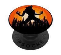 T-shirt con stampa di lupo mannaro di Halloween selvaggio e fantastici disegni PopSockets PopGrip Adesivo