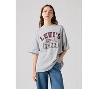 T shirt con stampa Short Stack Grigio / Heather Grey With Burgundy Puff Print levi > clothing > women > tops > t > shirts