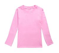 T-Shirt con Stampa Tinta Unita a Maniche Lunghe Autunnali per Bambina e Bambino Maglietta Azzurro