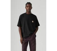 T-shirt con tasca Nero S Tinta unita