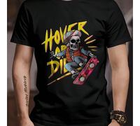 T-shirt con teschio e skateboard Ritorno al futuro, t-shirt girocollo da uomo, 220 g/m², estiva, puro cotone, manica corta (1 pezzo) T-shirt da uomo a maniche corte, girocollo, casual, stampata, comod