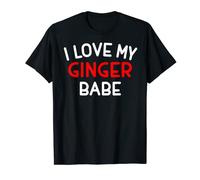 T-shirt con testa rossa I Love My Ginger Babe Carino Moglie Tee Maglietta