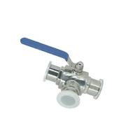 T-shirt con valvola a sfera sanitaria in acciaio inossidabile 304 da 63 mm, tipo con ghiera a tre morsetti, adatta for diari alimentari fatti in casa(T Type)