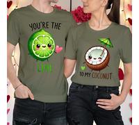 T-shirt coppia idee outfit San Valentino "You're the Lime to My Coconut" #VD