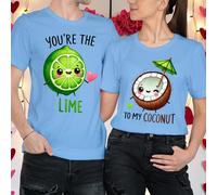 T-shirt coppia idee outfit San Valentino "You're the Lime to My Coconut" #VD