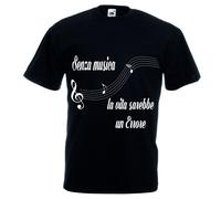 T-shirt corta bianca o nera donna uomo scritta SENZA MUSICA LA VITA ERRORE note