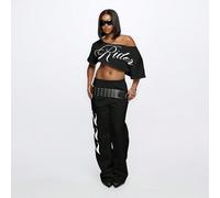 T-shirt corta con scollo a spalla con stampa di testo, streetwear casual retrò cool, adatta per estate, primavera, autunno e festival L,M,S,XL,XS,XXL,XXS,XXXL,XXXXLFumetto,Blocchi di colore,Lettere,Mo