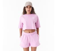 T-shirt corta da donna NE Pinstripe di New Era ~ New Era rosa