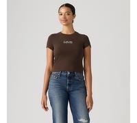 T-shirt corta maniche corte scollo rotondo Marrone M Tinta unita