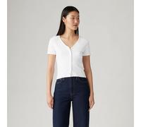 T-shirt corta scollo a V Bianco XL Tinta unita