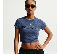 T-shirt corta slim fit Nike Chill Knit - Donna - Blu