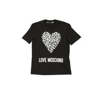 T-Shirt Cotone Girocollo Donna Love Moschino W4H0627 C74 Nero