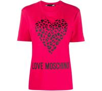 T-Shirt Cotone Girocollo Donna Love Moschino W4H0627 P23 Fucsia