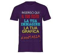 T-shirt cotone personalizzabile, maglia unisex personalizzata con stampa per Uomo e Donna, maglietta personalizzata su richiesta 100% made in Italy