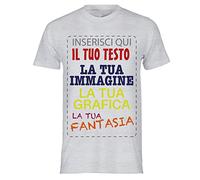 T-shirt cotone personalizzabile, maglia unisex personalizzata con stampa per Uomo e Donna, maglietta personalizzata su richiesta 100% made in Italy
