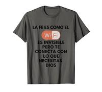 T-shirt cristianas La fe es como wifi Maglietta