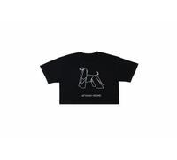 T-shirt Crop corta larga DONNA ORIGAMI DOG AFGHAN HOUND cane DSHIRT Levriero