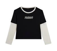 T-shirt cropped 2-in-1 bicolore