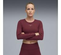 T-shirt cropped a maniche lunghe PUMA x HYROX SHAPELUXE da donna, Abbigliamento, Rosso, L L
