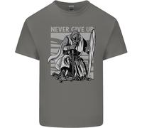 T-Shirt Crusader Per Bambini Teutonico Knight Never Give Up