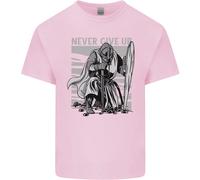 T-Shirt Crusader Per Bambini Teutonico Knight Never Give Up