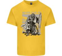 T-Shirt Crusader Per Bambini Teutonico Knight Never Give Up