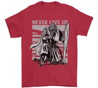 T-Shirt Crusader Teutonico Never Give Up Uomo 100% Cotone