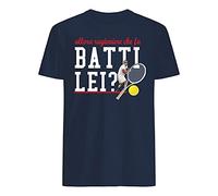 T-Shirt Cult in Cotone Naturale con Stampa Ragioniere Che Fa Batti lei (M, Blu)