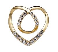 T-shirt Cuore Sciarpa Spille Cristallo Sciarpa di Seta Fibbia Spilla Scialle Anelli Clip Sciarpe Chiusura Annodato Pulsante Pin Fibbie in Vita per le Donne, Small, Metallo