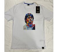 T-Shirt D10S Cotone 100% Maradona Diego Prodotto Ufficiale Maglia Bianca Dios 10